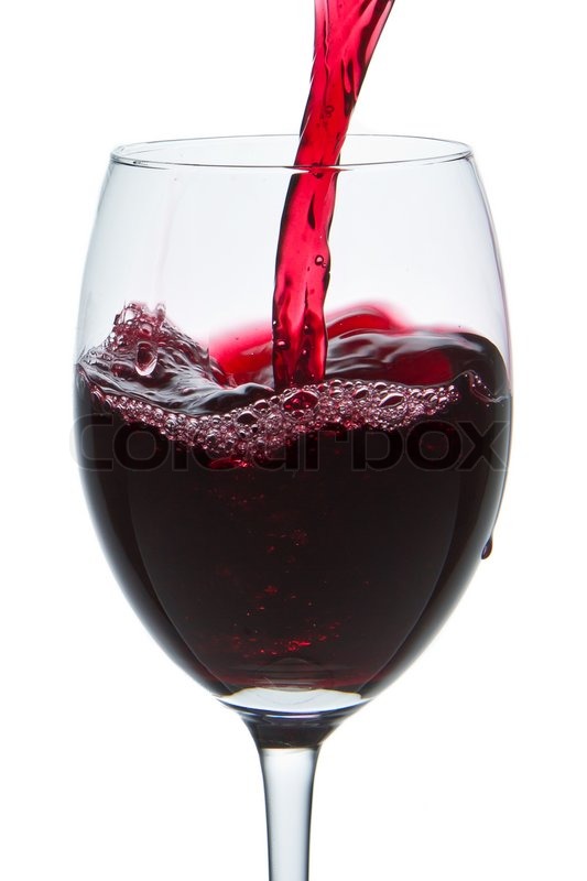 2872154 Red Wine Pouring Into Wine Glass Isolated Leucadia Red