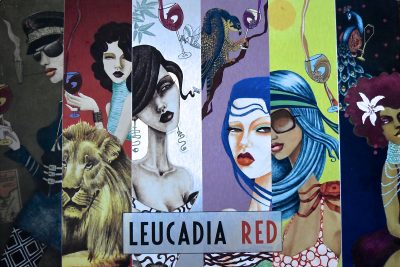 Leucadia Red Wine Label Collage