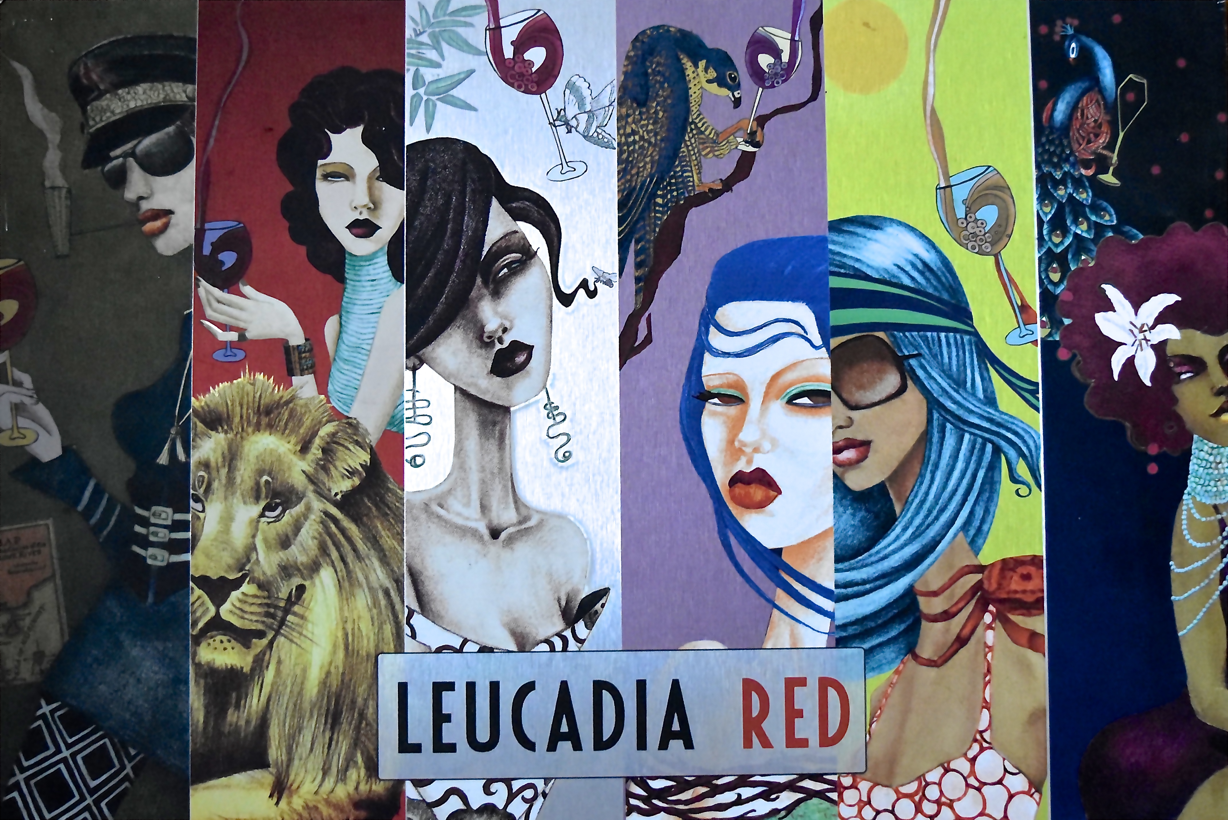 Leucadia Red Wine Label Collage